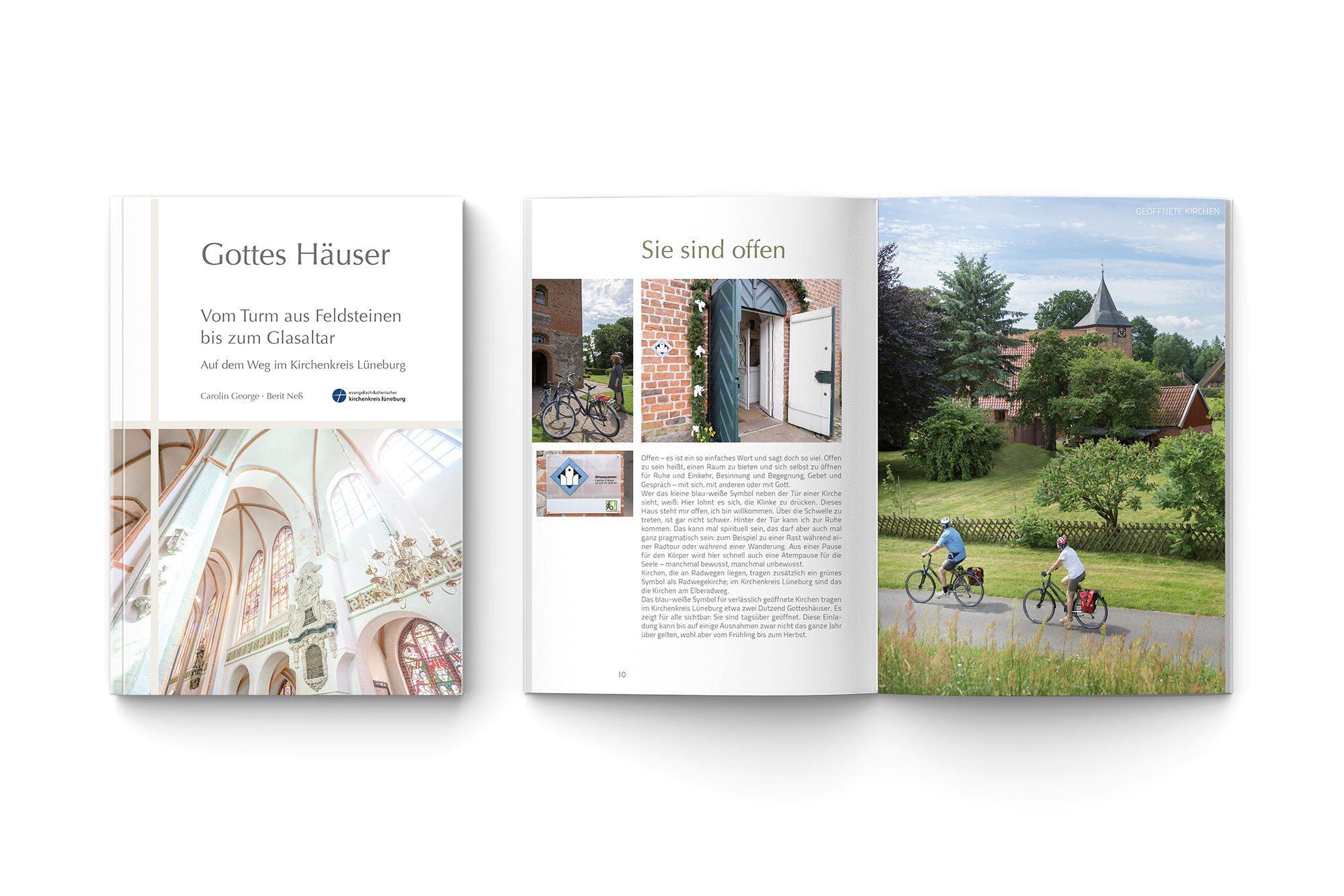 Broschüre Gottes Häuser. Vom Turm aus Feldsteinen bis zum Glasaltar – Auf dem Weg im Kirchenkreis Lüneburg