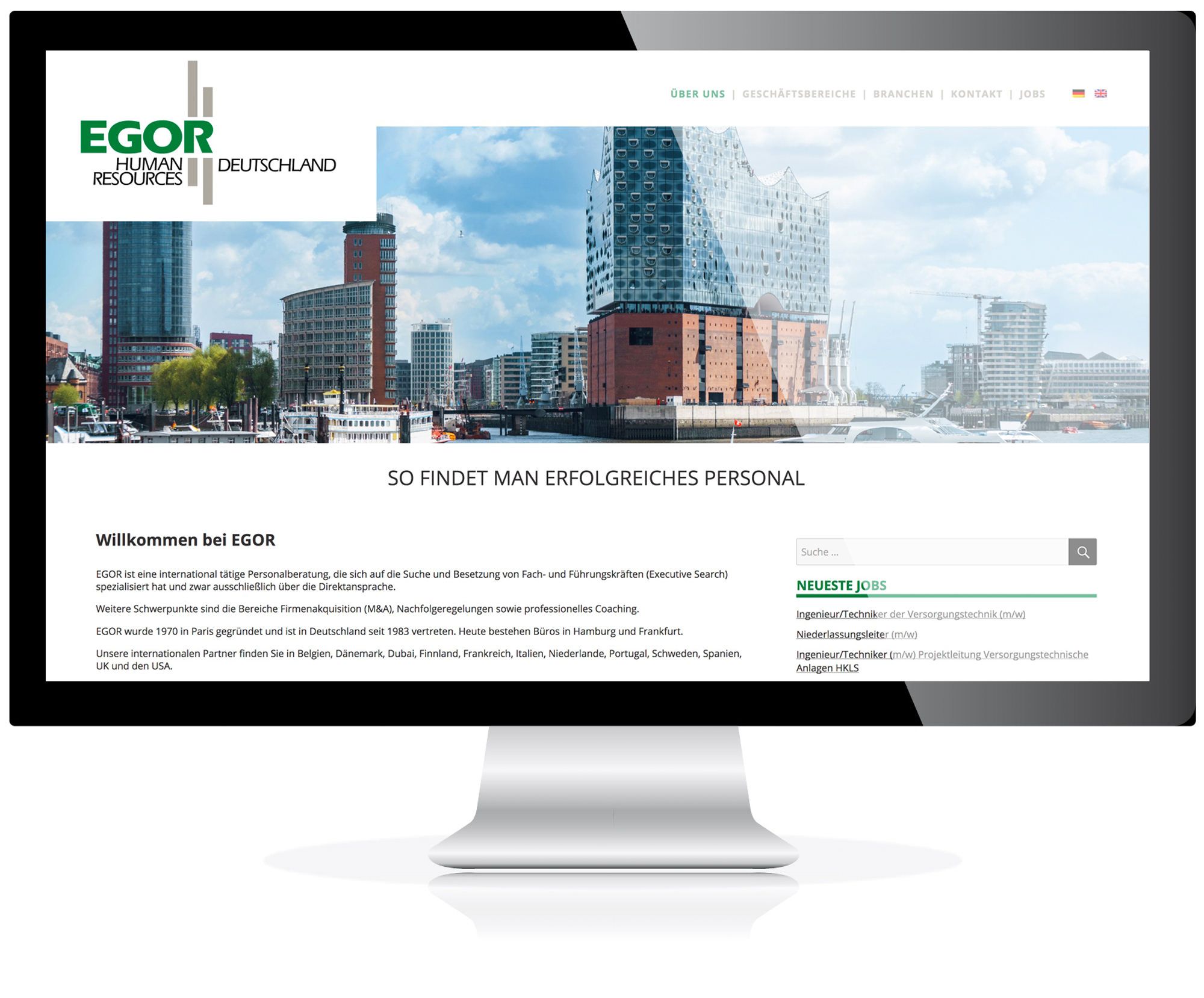 Website für die Egor Managementberatung in Hamburg